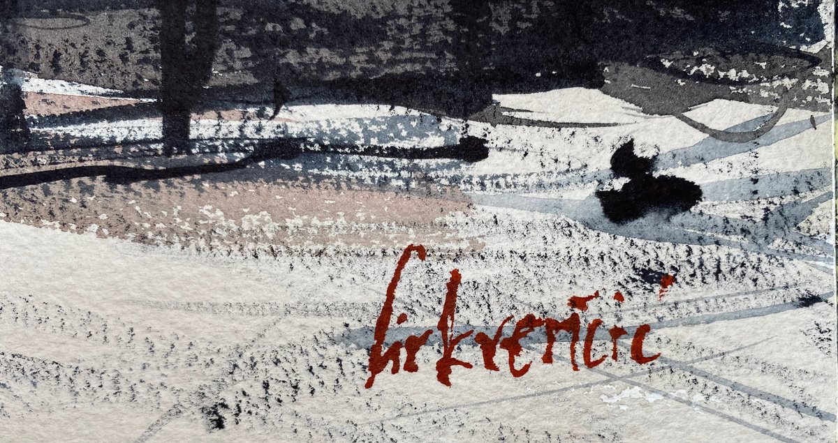 Impressionistic Cityscapes Watercolour By Tihomir Cirkvencic, 14 X 10", Amsterdam Street Scene, Original Artwork