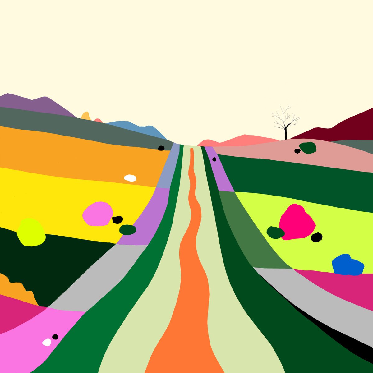 Illustrative Giclee Print , The Path By Alejos, 17 X 17, Artwork For Sale On Artfinder