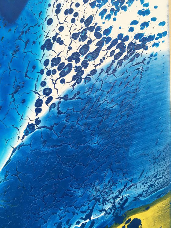 "Cold Fusion" - FREE USA SHIPPING - Original Abstract PMS Acrylic Painting - 16 x 20 inches