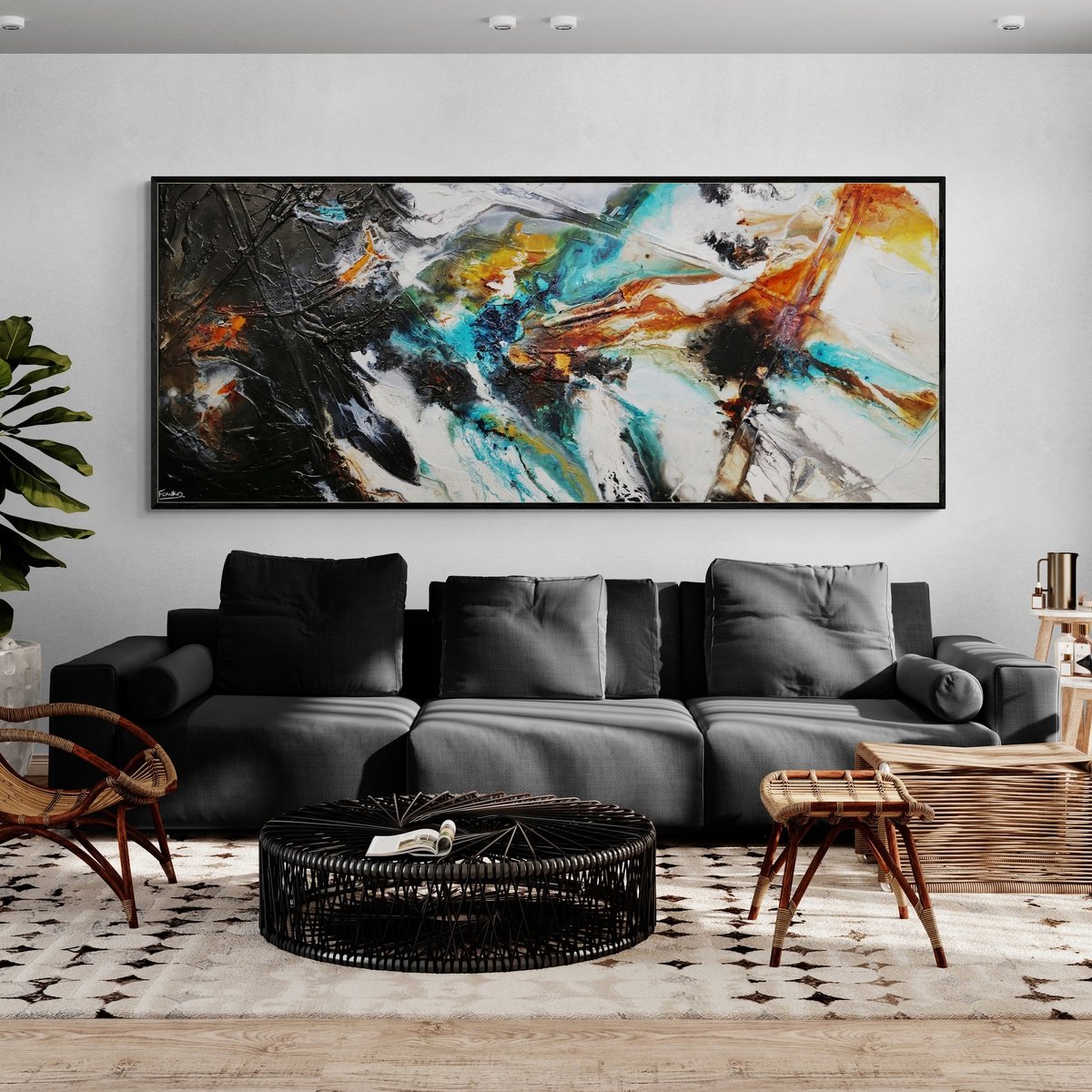 Blended Potion 240cm x 100cm Textured Abstract Art by Franko
