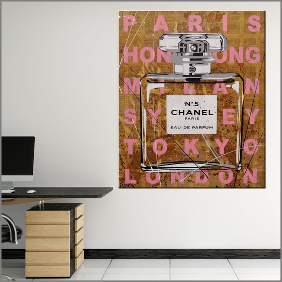 Chanel Pink 120cm x 100cm Chanel Book Page Urban Pop Art