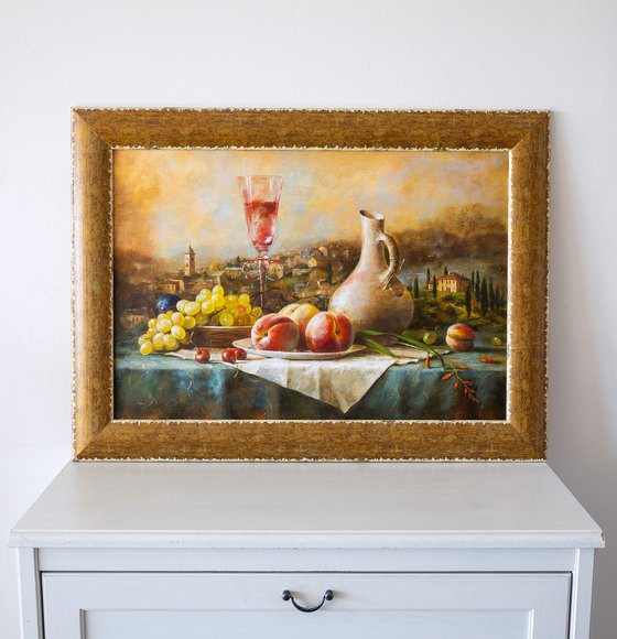 Repast With A Landscape In The Background