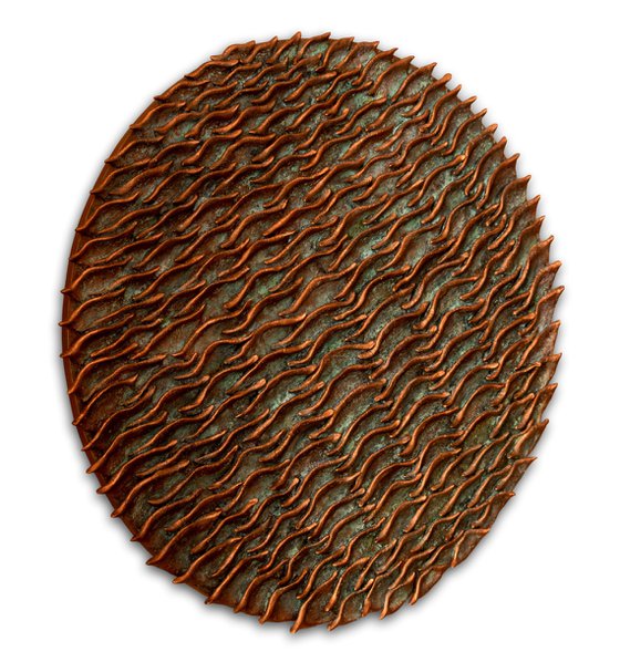 Shoal | Round Copper Patina Wall Sculpture