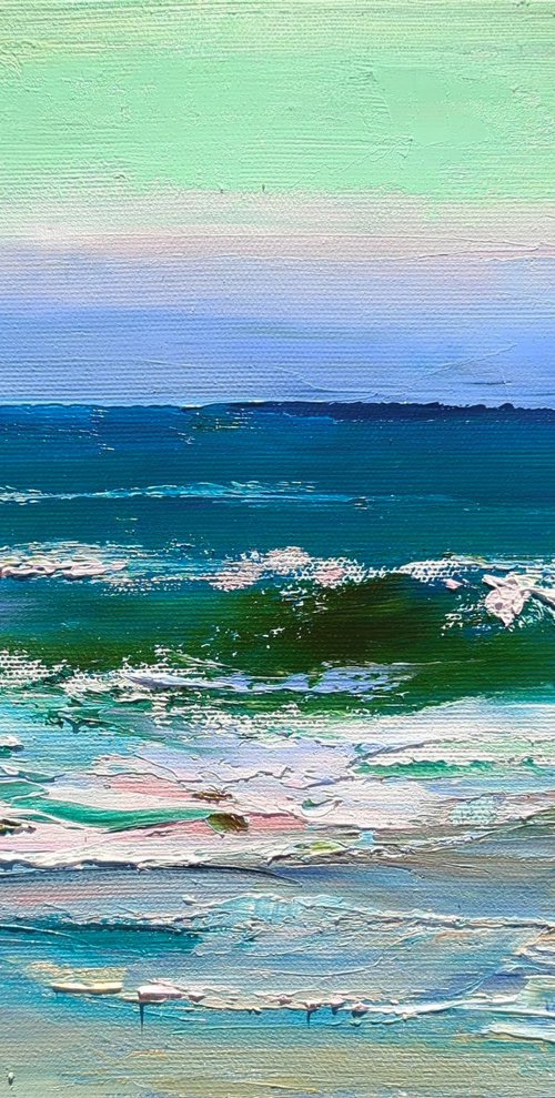 Admiring the evening sea by Helen Shukina