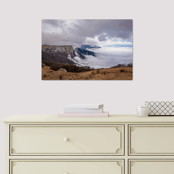 Clouds on a mountain plateau