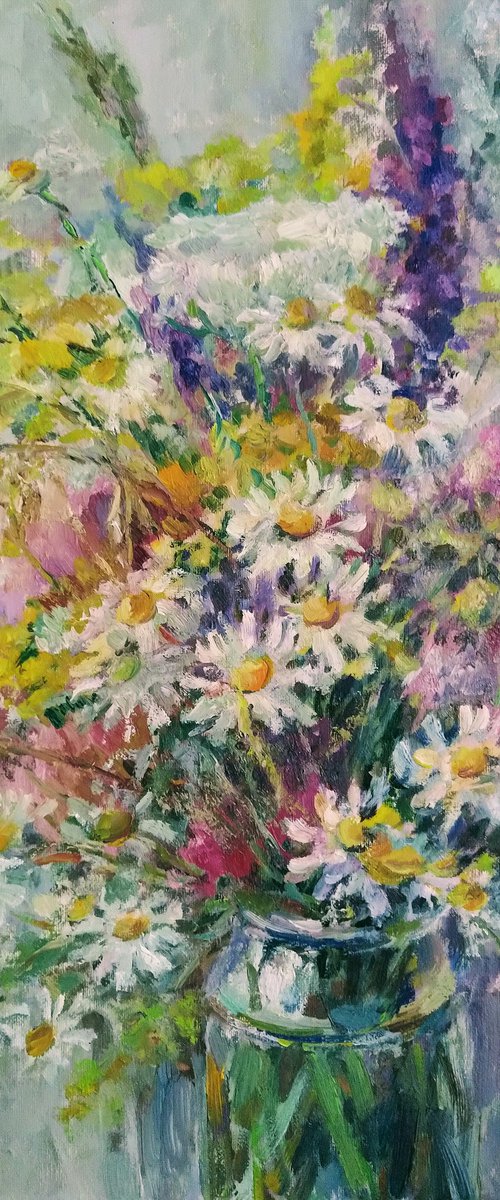 Fields flowers 2. Original oil painting. by Elena Klyan