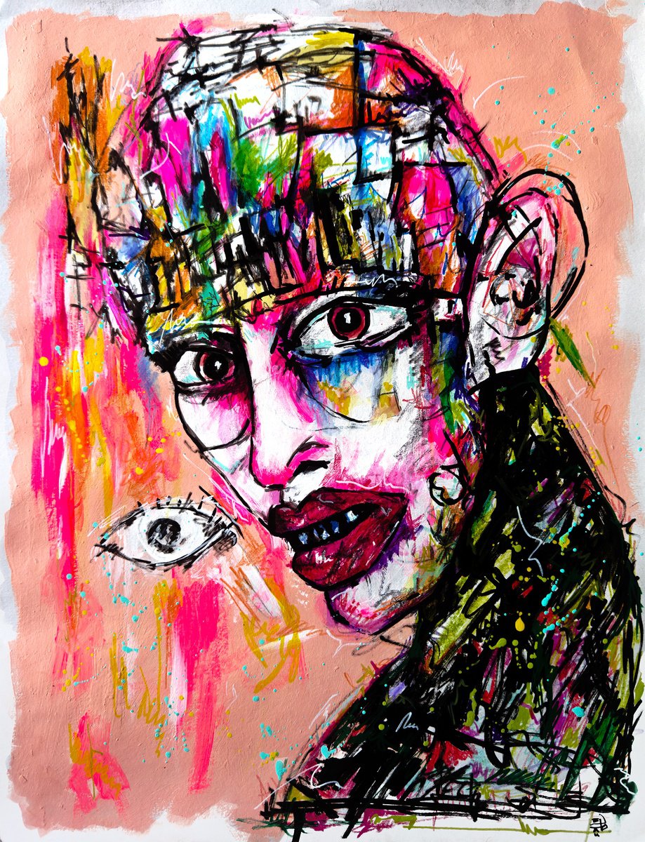 Urban And Pop Painting , Anger Behind The Colors By Jakub Dk - Jakub D Krzewniak, 13 X 17, Artwork For Sale On Artfinder