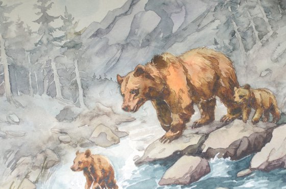 She-bear with cubs
