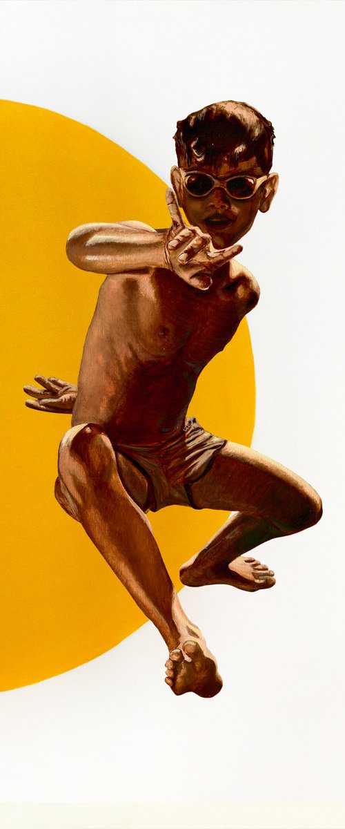 Golden boy on yellow Limited edition of 10 by Anastassia Markovskaya