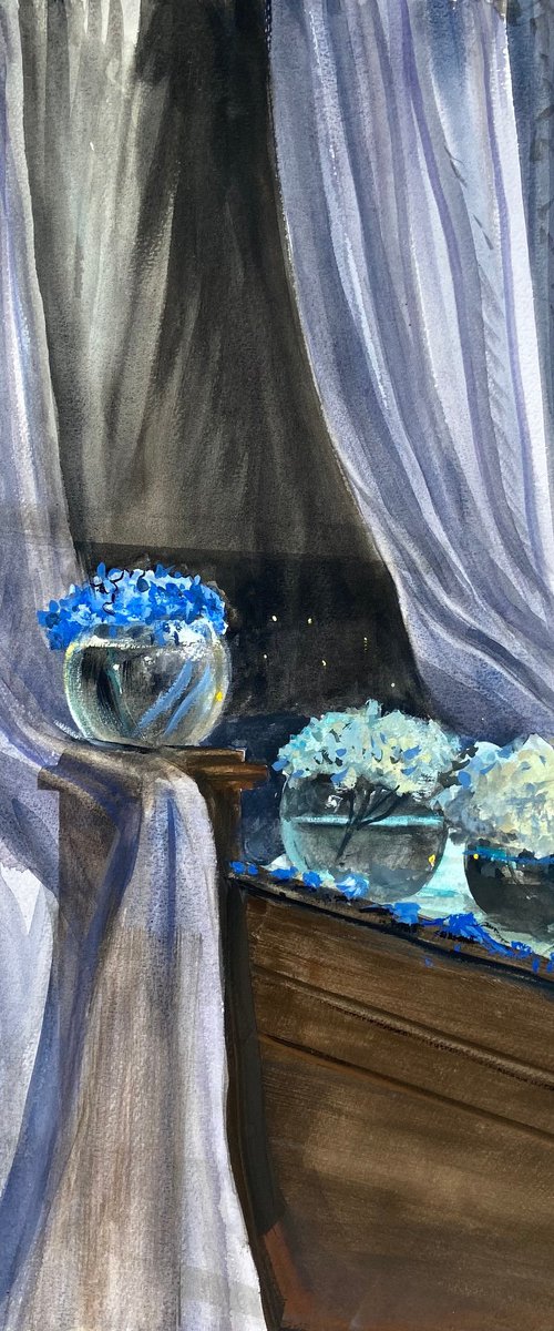 Blue Hydrangeas by Mazen Ghurbal