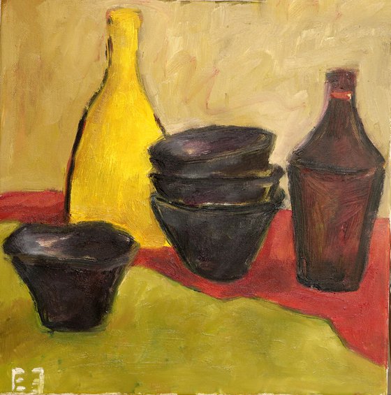 Still life with Japanese ceramics