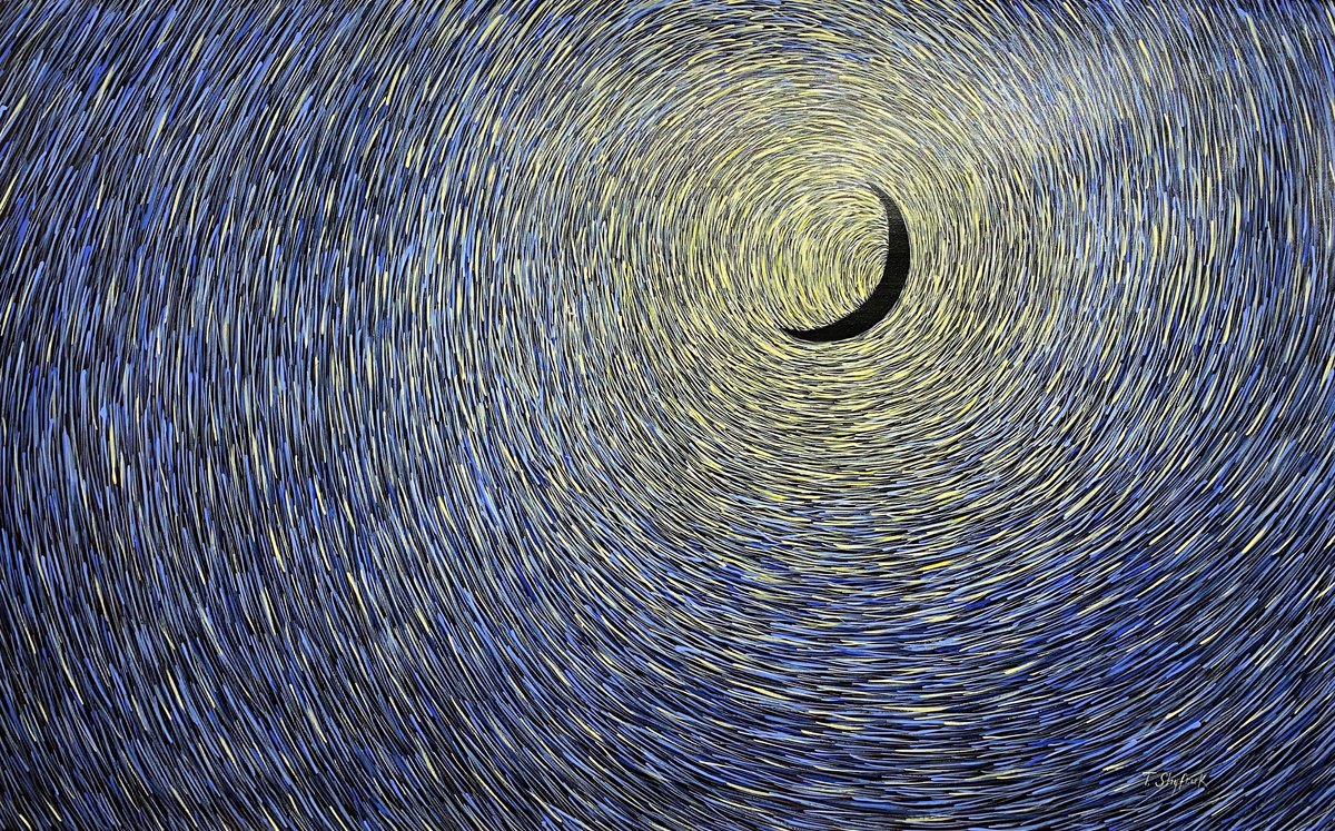 Impressionistic Landscape Acrylic Painting By Tina Shyfruk, 39 X 24", Dance Of Light And Darkness, Original Artwork