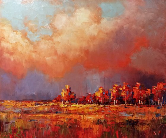 Late autumn (50x60cm, oil painting, ready to hang)