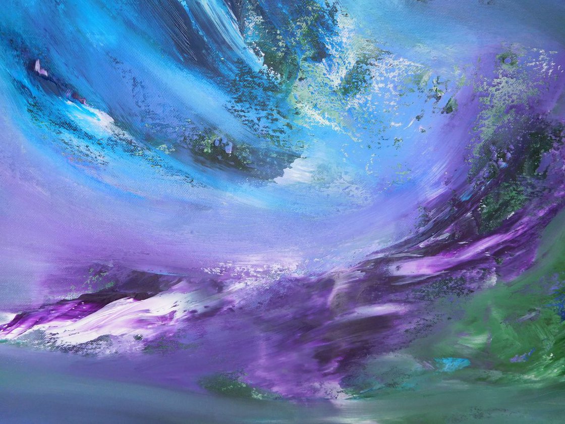 Purple emotion, 70x50 cm, Original abstract painting, oil on canvas Oil ...