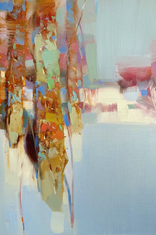 Winter Trees, Original oil painting, Handmade artwork, One of a kind by Vahe Yeremyan
