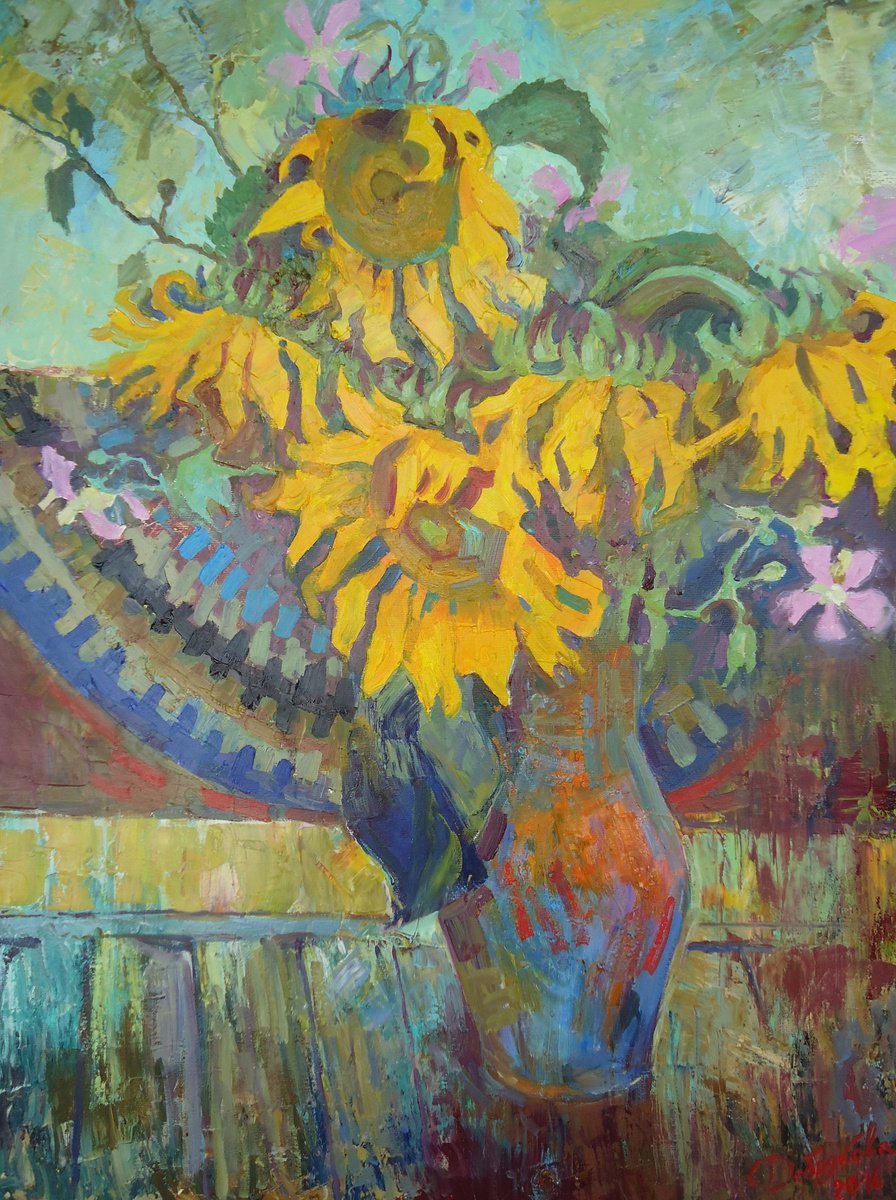 Still life with sunflowers by Dariia Dobriakova