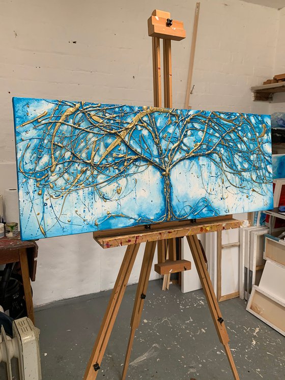 Gold Teal Tree