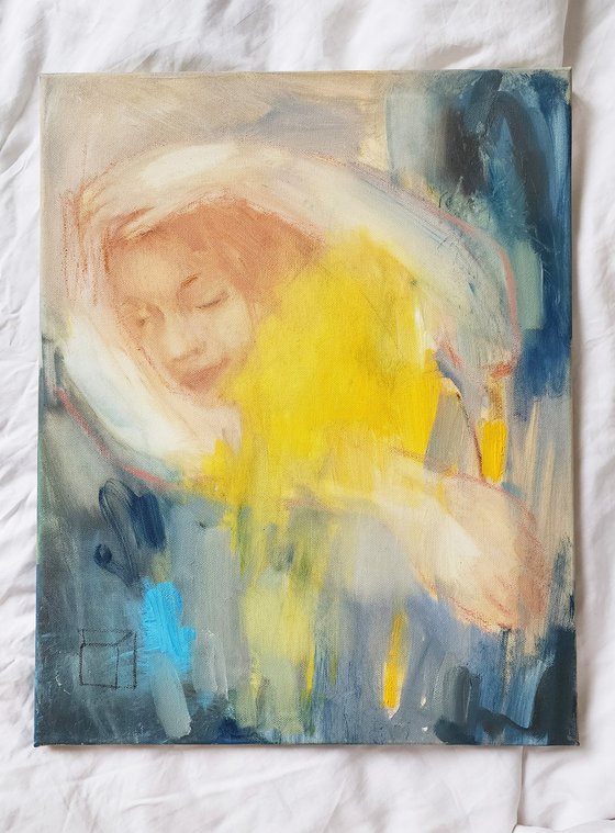 Oil painting Embrace of love