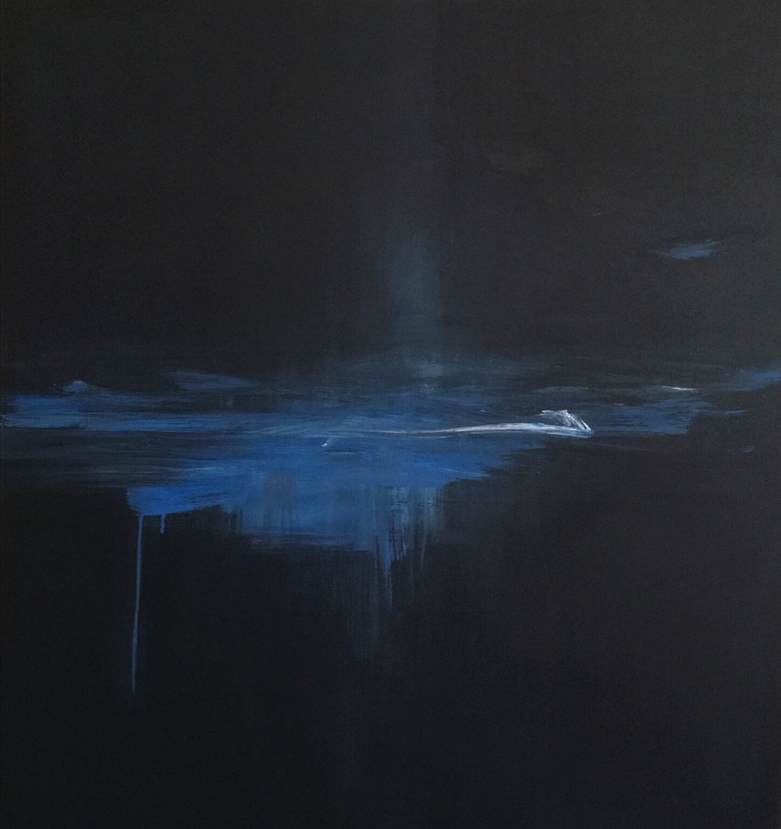 Expressive Abstract Acrylic Painting By Monica Sarandrea, 35 X 39", Emersion, Original Artwork