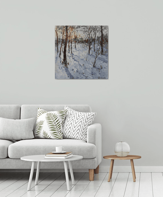 Winter  forest - Original oil painting