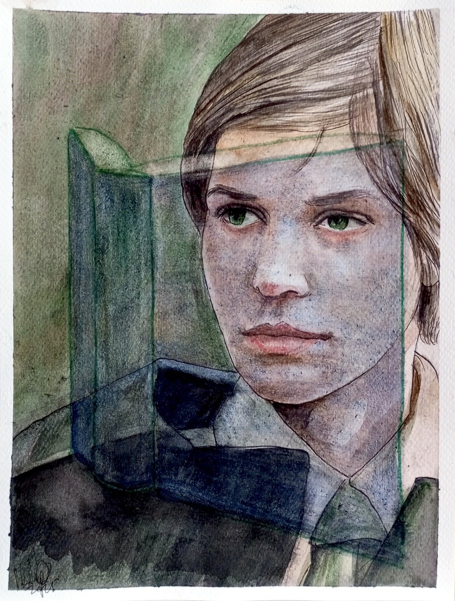Illustrative Portrait Pastel Drawing By Paolo Beneforti, 7 X 9", Through Her Book, Original Artwork