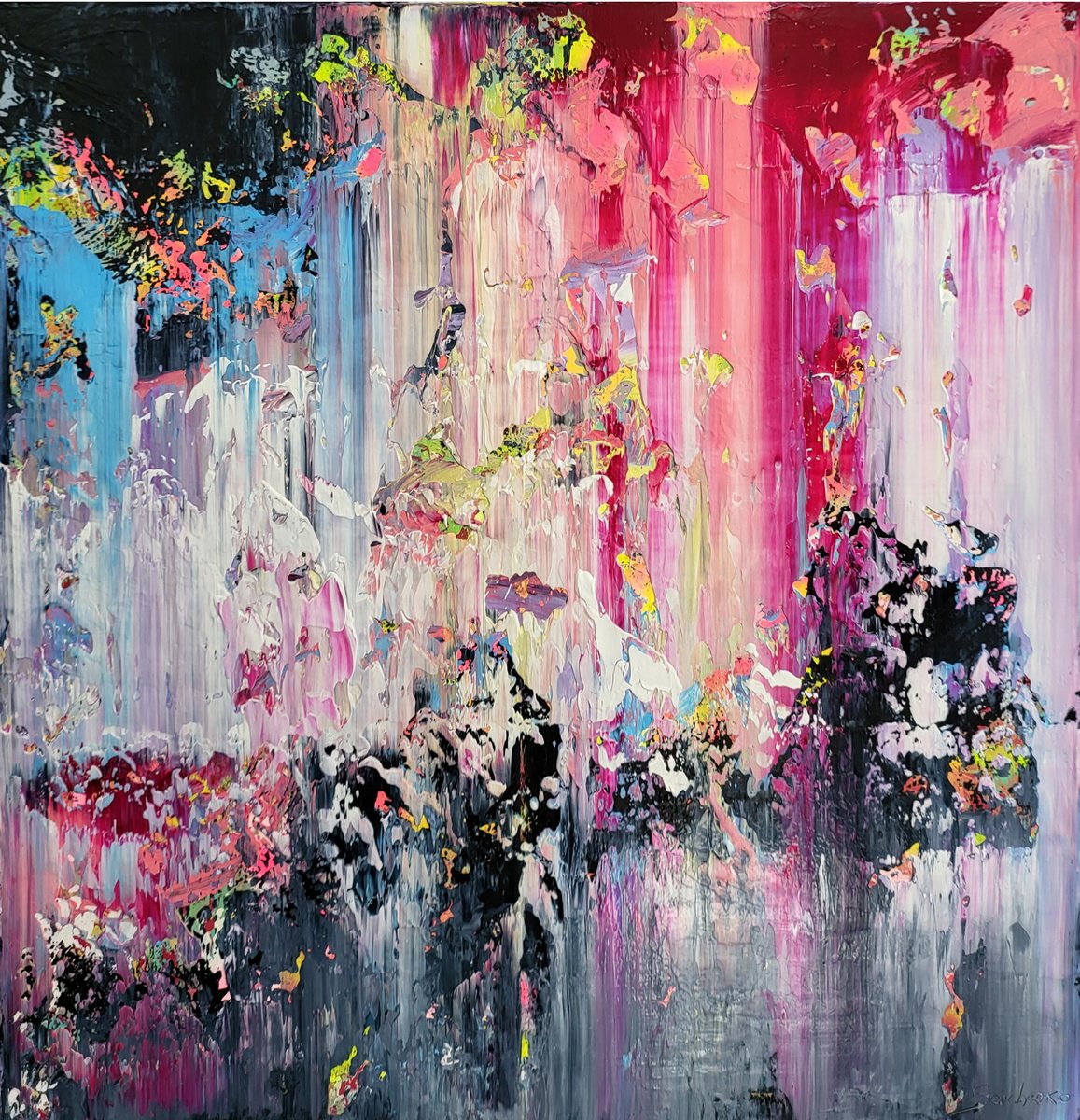 Abstract Acrylic Painting By Alex Senchenko, 39 X 39, Abstract 2382, Original Artwork