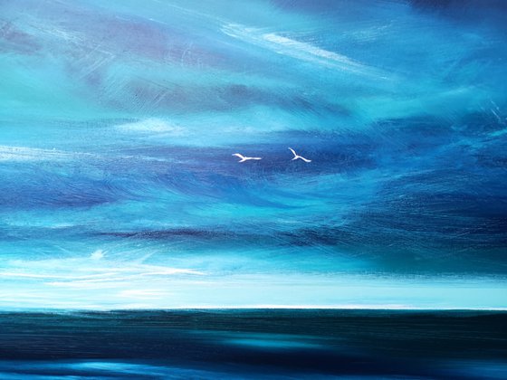 Morning Light in Blue - seascape, emotional, panoramic