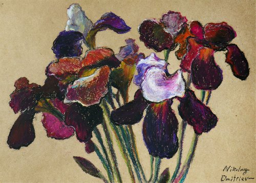 Irises - iris flowers #1 by Nikolay Dmitriev
