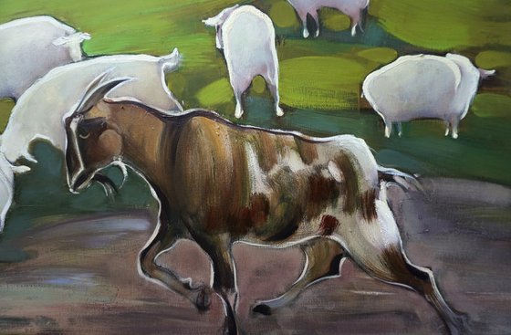 A random passerby. Mountain landscape