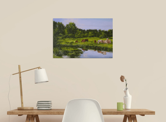 Cows by the River Meadow
