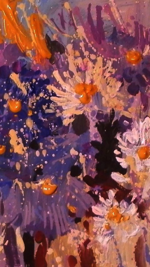 flowers. original painting 21х28 cm by Sergey  Kachin