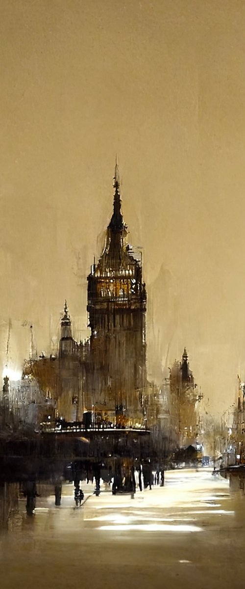 Digital Painting " Abstract London" v3 by Yulia Schuster