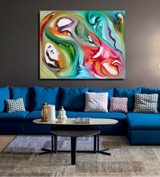 Infinity, 100x80 cm, LARGE XXL, Original abstract painting, oil on canvas