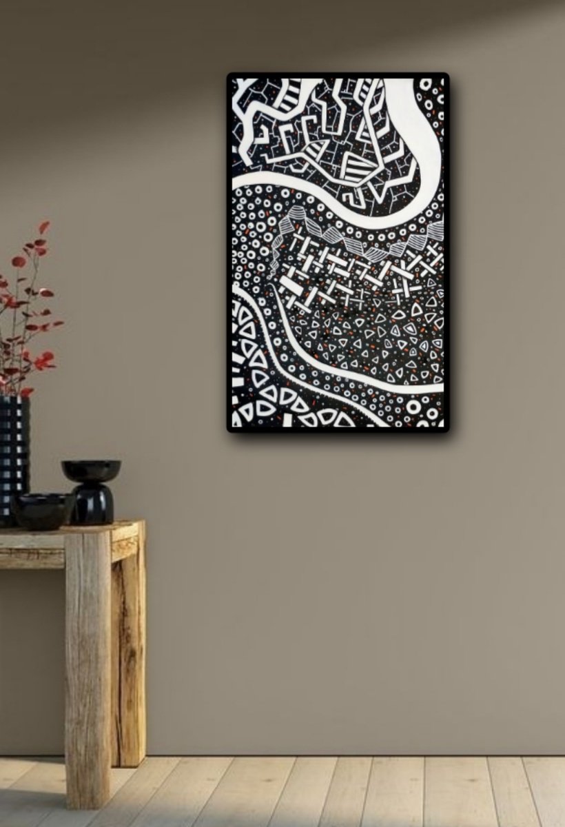 Abstract Acrylic Painting By Riccardo Ticco Capparella, 42 X 27", Superunknown #6, Original Artwork