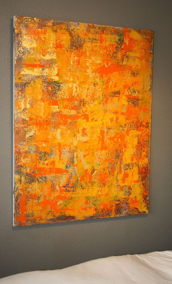 Abstract Gold, Orange Panel II