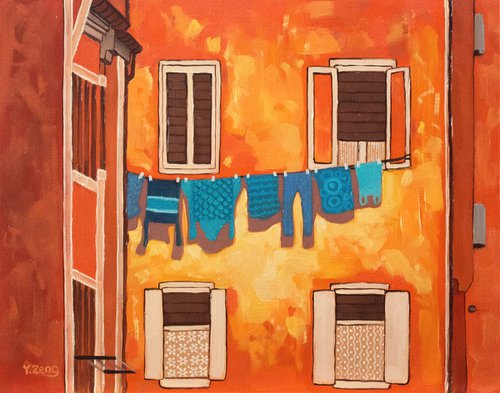 Drying clothes by Yue Zeng
