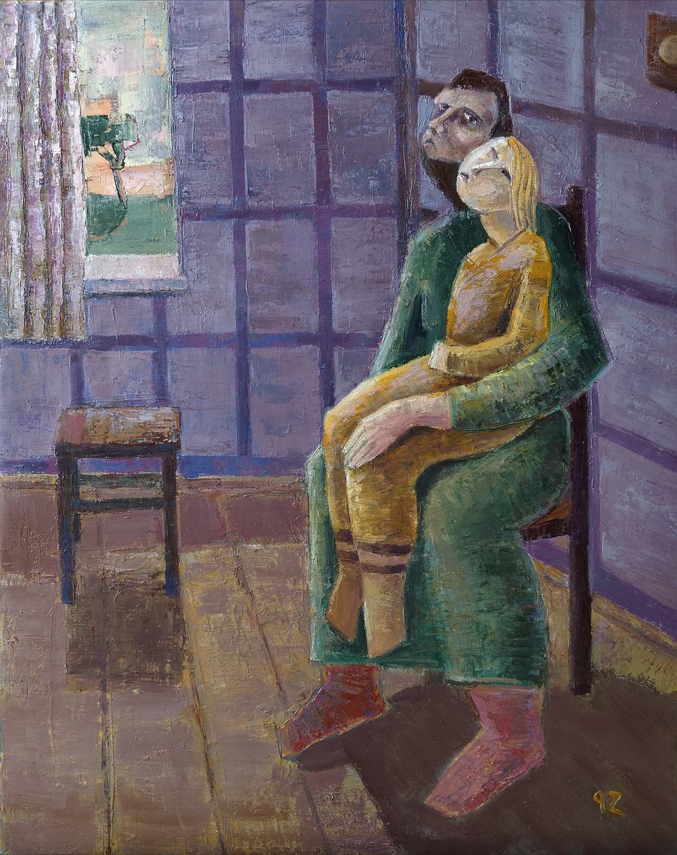 Abstract Portrait Oil Painting By Gegham Hunanyan, 20 X 24, The Treasure, Original Artwork