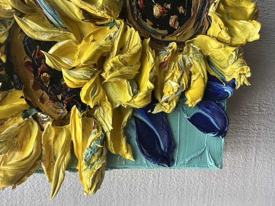 Sunflower Duo in Blue