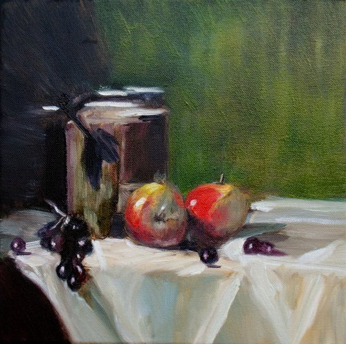 Apples and grapes by Elena Sokolova