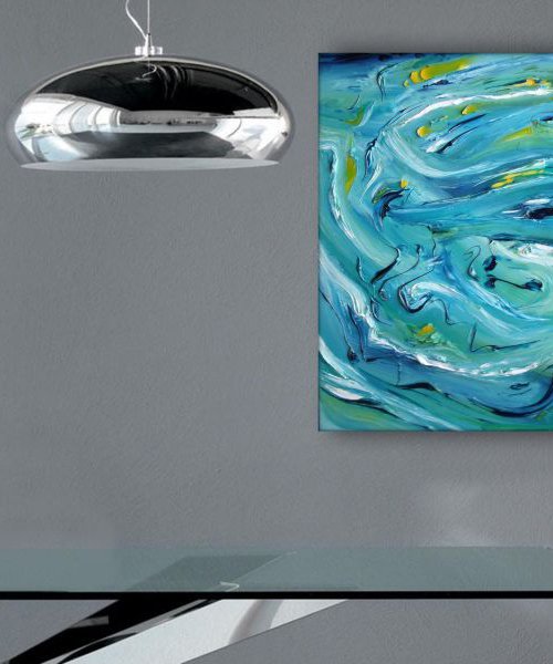 Color of the sound - Original abstract painting, oil on canvas by Davide De Palma