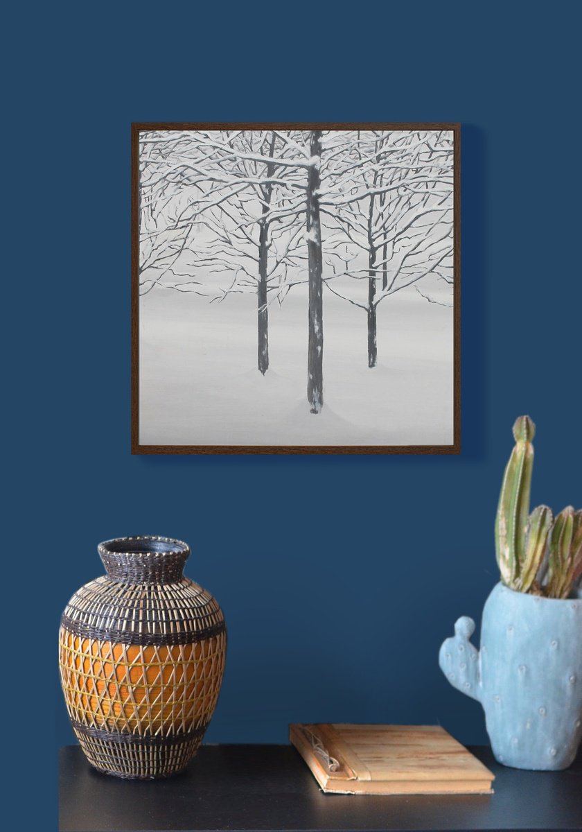 Landscape Oil Painting By Annaluce Aglietto, 12 X 12, Alberi D