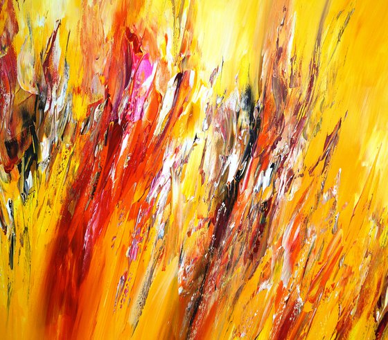 Yellow Red Abstraction XL 1