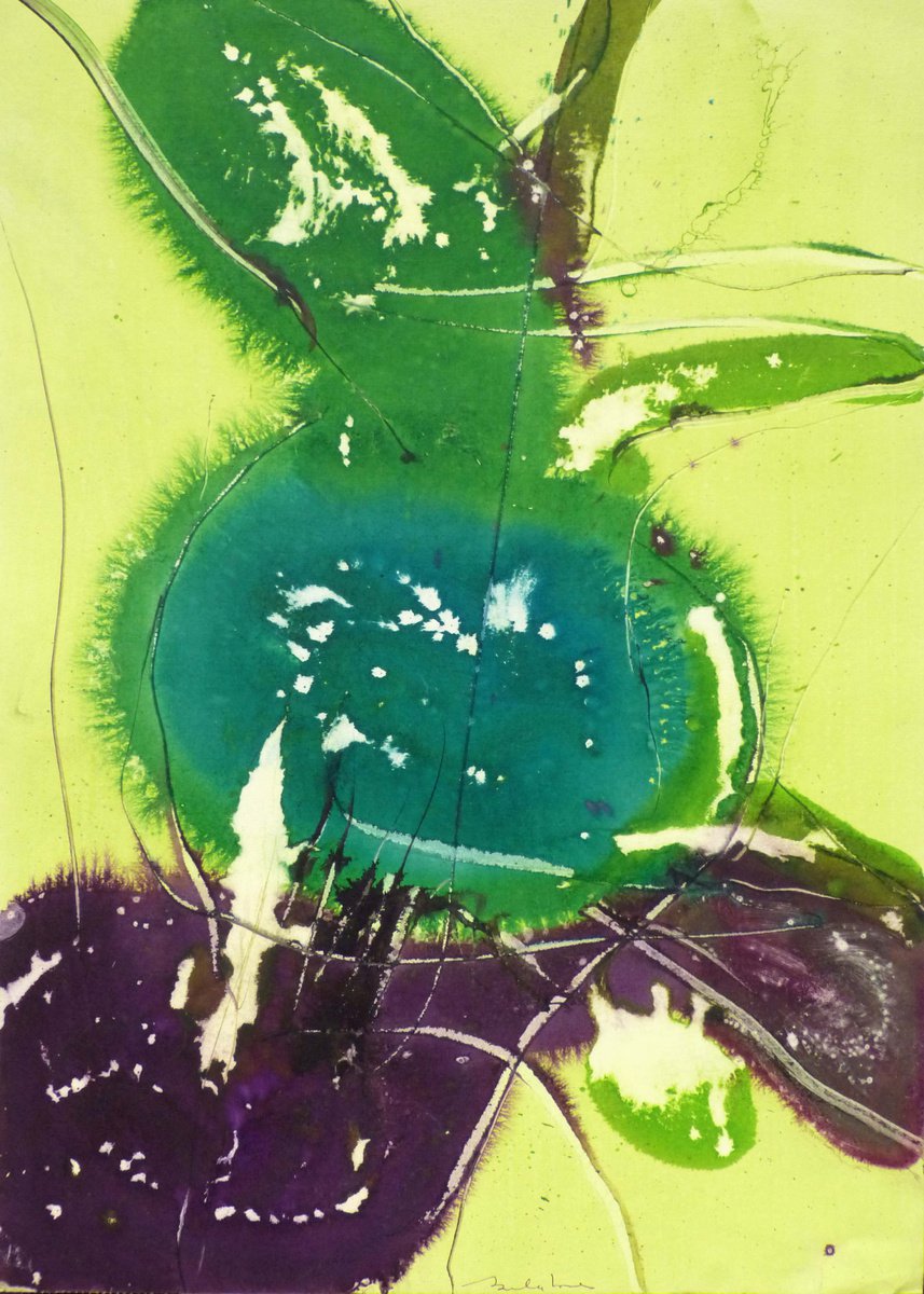 Abstract Ink Drawing By Frederic Belaubre, 17 X 23, Abstract Dn1, 42X58 Cm, Original Artwork