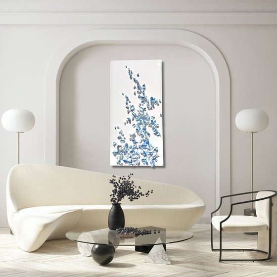 Whimsical Impermanence, blue #7 (24"x48")