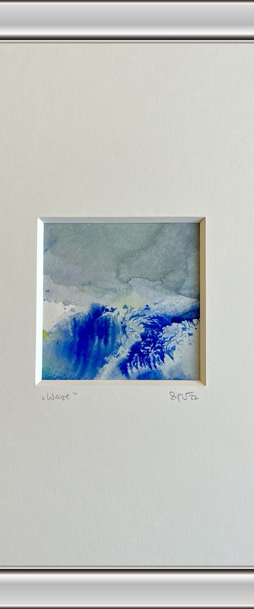 Wave  I  Seascape Miniature Watercolor by Gesa Reuter