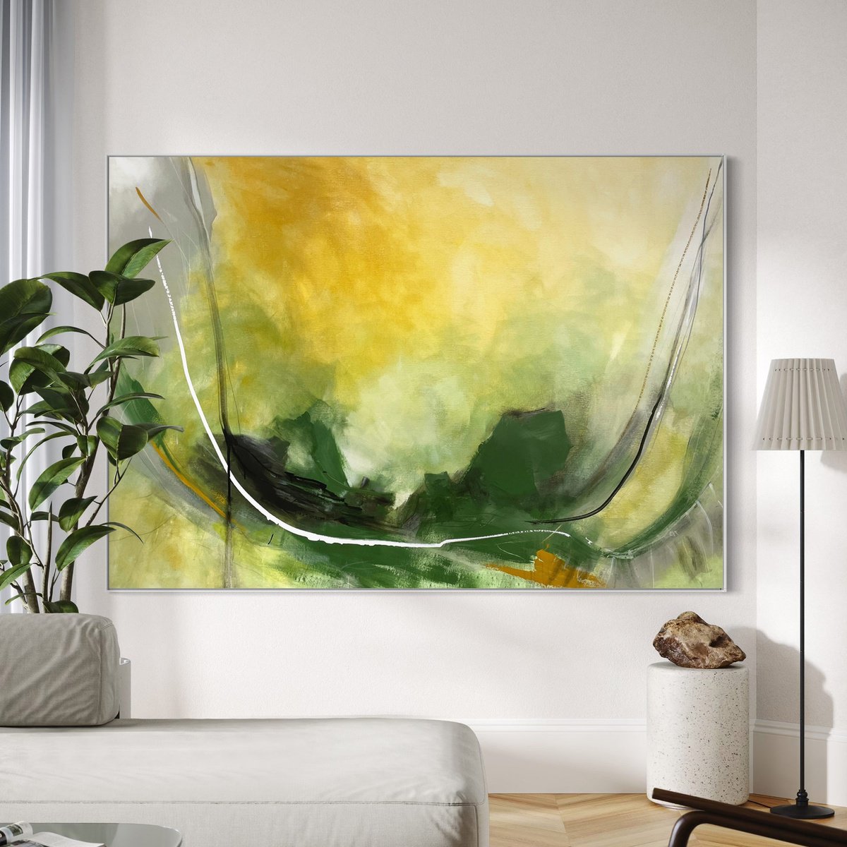 Expressive Abstract Acrylic Painting By Cheryl Harrison, 67 X 47, Radiance, Original Artwork