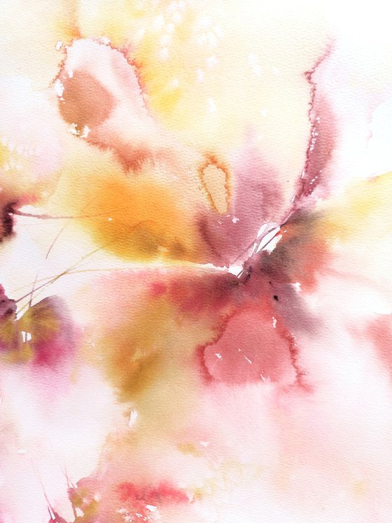 Yellow abstract flowers
