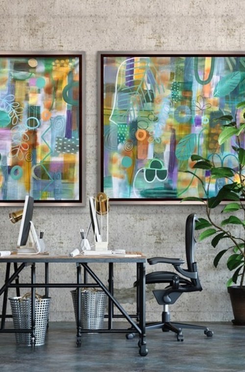 Go With the Flow (Diptych) by Rashna Hackett