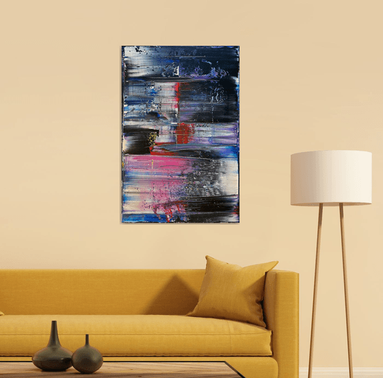 "Night Moves" - Original PMS Abstract Acrylic Painting On Canvas - 24" x 36"