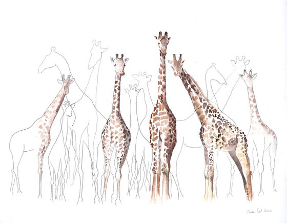 Giraffe Painting “All the Giraffes”